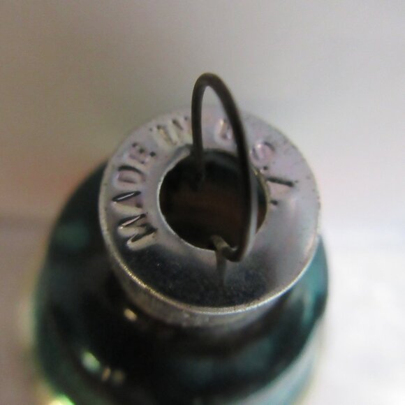 2 Shiny Brite Striped Glass Barrel Chirstmas Ornaments & 1 Fluted teardrop Vtg - Picture 4 of 16